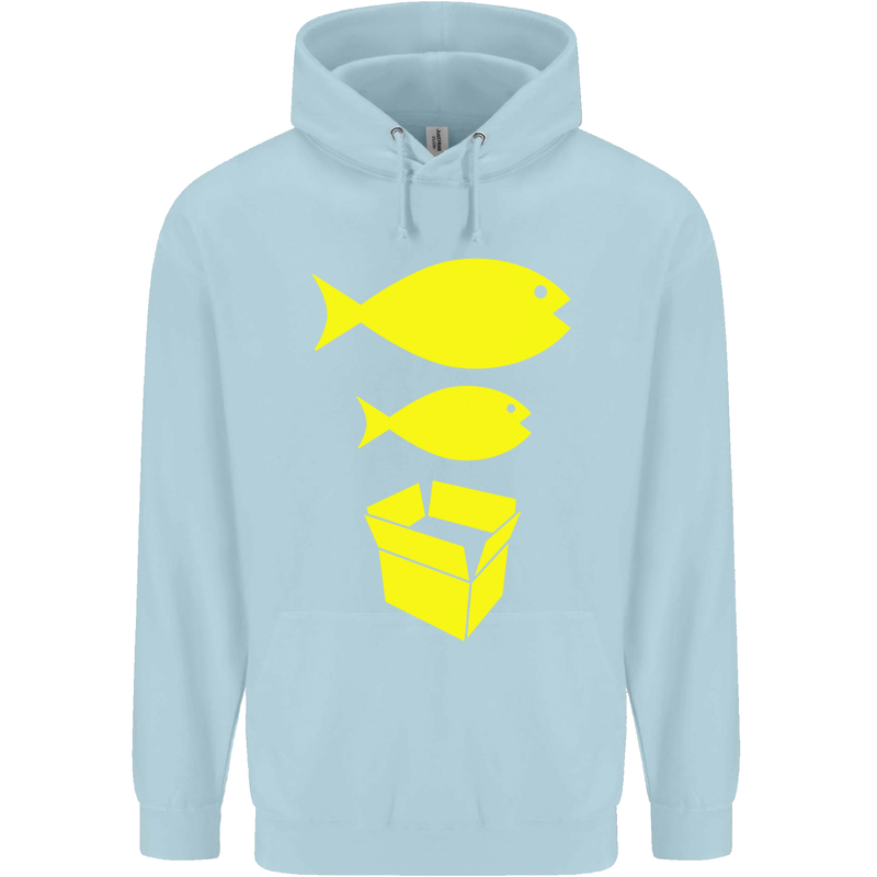 Big Fish Little Fish Cardboard Box Music Childrens Kids Hoodie Light Blue