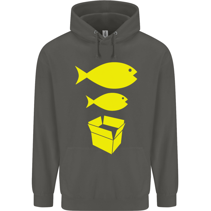 Big Fish Little Fish Cardboard Box Music Childrens Kids Hoodie Storm Grey