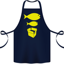 Big Fish Little Fish Cardboard Box Music Cotton Apron 100% Organic Navy Blue