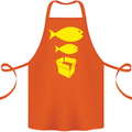 Big Fish Little Fish Cardboard Box Music Cotton Apron 100% Organic Orange