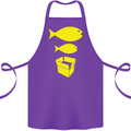 Big Fish Little Fish Cardboard Box Music Cotton Apron 100% Organic Purple