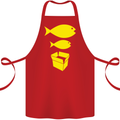 Big Fish Little Fish Cardboard Box Music Cotton Apron 100% Organic Red