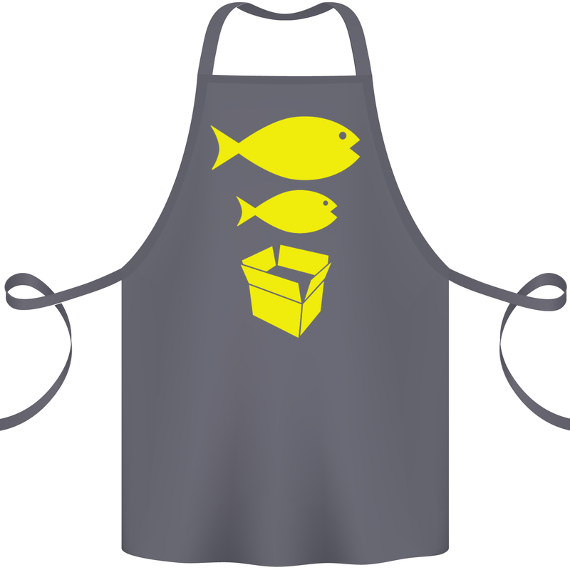 Big Fish Little Fish Cardboard Box Music Cotton Apron 100% Organic Steel