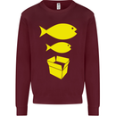 Big Fish Little Fish Cardboard Box Music Kids Sweatshirt Jumper Maroon