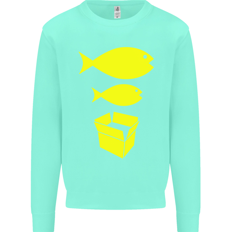 Big Fish Little Fish Cardboard Box Music Kids Sweatshirt Jumper Peppermint