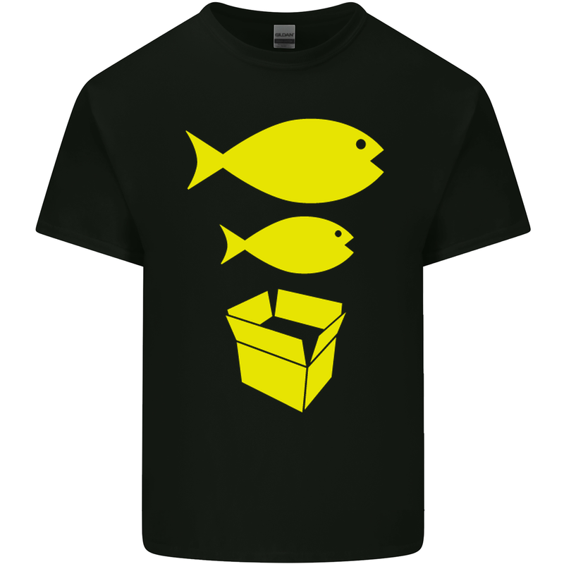Big Fish Little Fish Cardboard Box Music Kids T-Shirt Childrens Black
