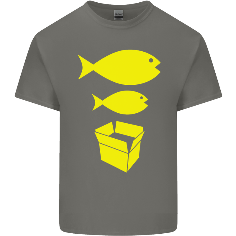 Big Fish Little Fish Cardboard Box Music Kids T-Shirt Childrens Charcoal