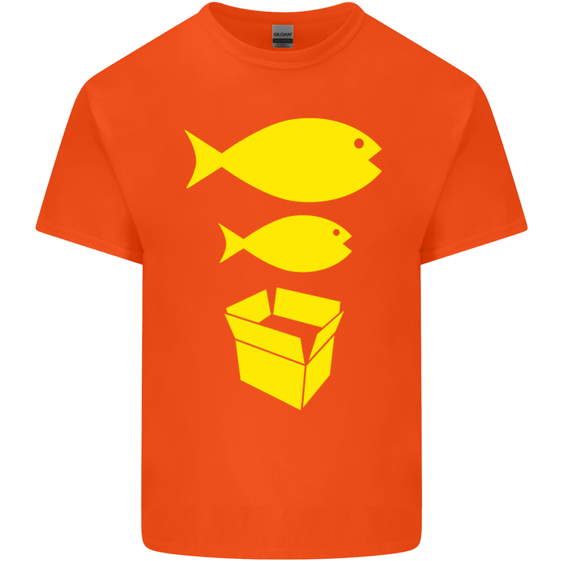 Big Fish Little Fish Cardboard Box Music Kids T-Shirt Childrens Orange