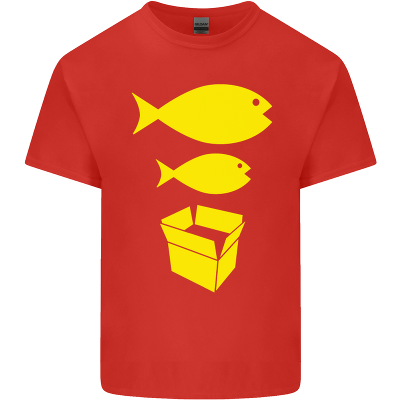 Big Fish Little Fish Cardboard Box Music Kids T-Shirt Childrens Red