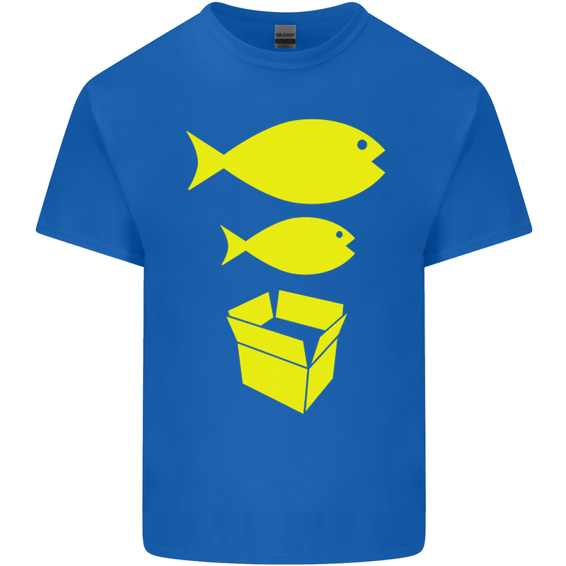 Big Fish Little Fish Cardboard Box Music Kids T-Shirt Childrens Royal Blue