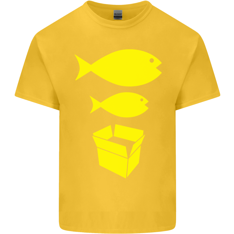 Big Fish Little Fish Cardboard Box Music Kids T-Shirt Childrens Yellow