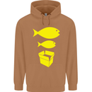 Big Fish Little Fish Cardboard Box Music Mens 80% Cotton Hoodie Caramel Latte