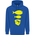 Big Fish Little Fish Cardboard Box Music Mens 80% Cotton Hoodie Royal Blue