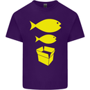 Big Fish Little Fish Cardboard Box Music Mens Cotton T-Shirt Tee Top Purple