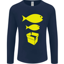 Big Fish Little Fish Cardboard Box Music Mens Long Sleeve T-Shirt Navy Blue