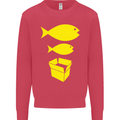 Big Fish Little Fish Cardboard Box Music Mens Sweatshirt Jumper Heliconia
