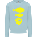 Big Fish Little Fish Cardboard Box Music Mens Sweatshirt Jumper Light Blue