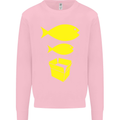 Big Fish Little Fish Cardboard Box Music Mens Sweatshirt Jumper Light Pink