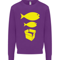 Big Fish Little Fish Cardboard Box Music Mens Sweatshirt Jumper Purple