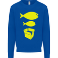 Big Fish Little Fish Cardboard Box Music Mens Sweatshirt Jumper Royal Blue