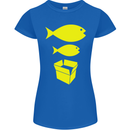 Big Fish Little Fish Cardboard Box Music Womens Petite Cut T-Shirt Royal Blue