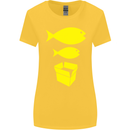 Big Fish Little Fish Cardboard Box Music Womens Wider Cut T-Shirt Yellow
