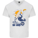 Big Wind Kiteboarding Kiteboard Mens V-Neck Cotton T-Shirt White
