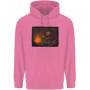 Bigfoot Camping and Cooking Marshmallows Mens 80% Cotton Hoodie Azelea