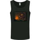 Bigfoot Camping and Cooking Marshmallows Mens Vest Tank Top Black