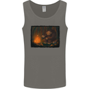 Bigfoot Camping and Cooking Marshmallows Mens Vest Tank Top Charcoal