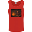 Bigfoot Camping and Cooking Marshmallows Mens Vest Tank Top Red