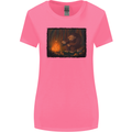 Bigfoot Camping and Cooking Marshmallows Womens Wider Cut T-Shirt Azalea