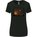 Bigfoot Camping and Cooking Marshmallows Womens Wider Cut T-Shirt Black