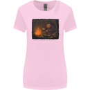 Bigfoot Camping and Cooking Marshmallows Womens Wider Cut T-Shirt Light Pink