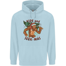 Bigfoot Hide and Seekmas Funny Christmas Childrens Kids Hoodie Light Blue