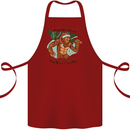 Bigfoot Hide and Seekmas Funny Christmas Cotton Apron 100% Organic Maroon