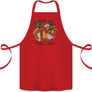 Bigfoot Hide and Seekmas Funny Christmas Cotton Apron 100% Organic Red