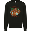 Bigfoot Hide and Seekmas Funny Christmas Kids Sweatshirt Jumper Black