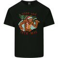 Bigfoot Hide and Seekmas Funny Christmas Kids T-Shirt Childrens Black