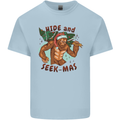 Bigfoot Hide and Seekmas Funny Christmas Kids T-Shirt Childrens Light Blue