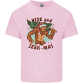 Bigfoot Hide and Seekmas Funny Christmas Kids T-Shirt Childrens Light Pink