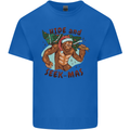 Bigfoot Hide and Seekmas Funny Christmas Kids T-Shirt Childrens Royal Blue