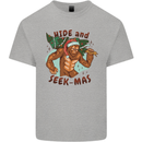 Bigfoot Hide and Seekmas Funny Christmas Kids T-Shirt Childrens Sports Grey