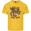 Bigfoot Hide and Seekmas Funny Christmas Kids T-Shirt Childrens Yellow