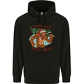 Bigfoot Hide and Seekmas Funny Christmas Mens 80% Cotton Hoodie Black