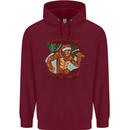 Bigfoot Hide and Seekmas Funny Christmas Mens 80% Cotton Hoodie Maroon