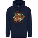 Bigfoot Hide and Seekmas Funny Christmas Mens 80% Cotton Hoodie Navy Blue