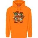 Bigfoot Hide and Seekmas Funny Christmas Mens 80% Cotton Hoodie Orange