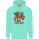 Bigfoot Hide and Seekmas Funny Christmas Mens 80% Cotton Hoodie Peppermint