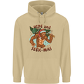 Bigfoot Hide and Seekmas Funny Christmas Mens 80% Cotton Hoodie Sand